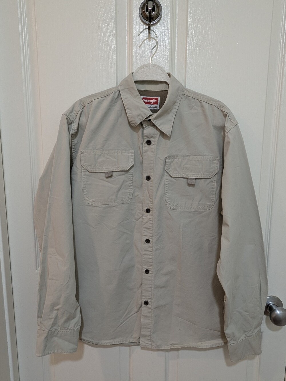 Wrangler Men's Light Beige Utility Shirt Jacket